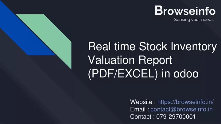 real time stock inventory valuation report pdf excel in odoo