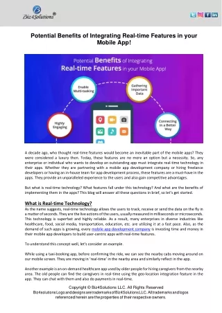 potential benefits of integrating real time
