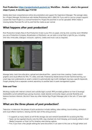 Post Production Editing Process