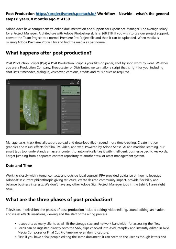 post production https projectivetech postach