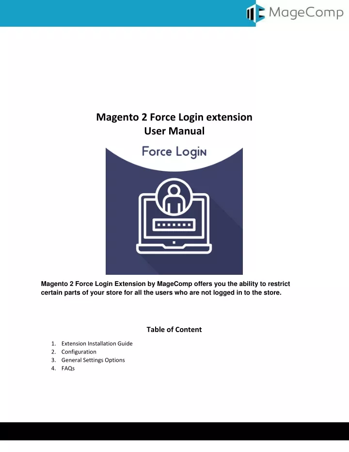magento 2 force login extension user manual