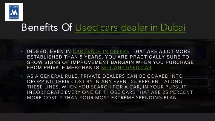 benefits of used cars dealer in dubai