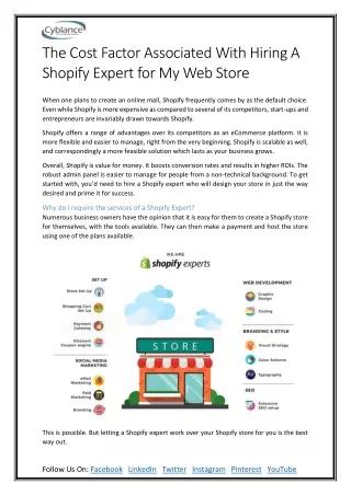 the cost factor associated with hiring a shopify