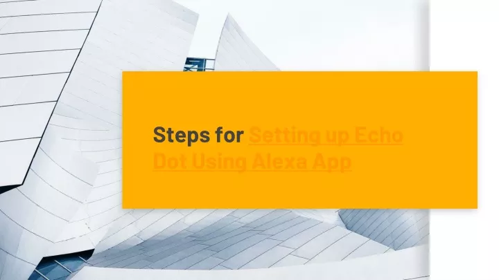 steps for setting up echo dot using alexa app