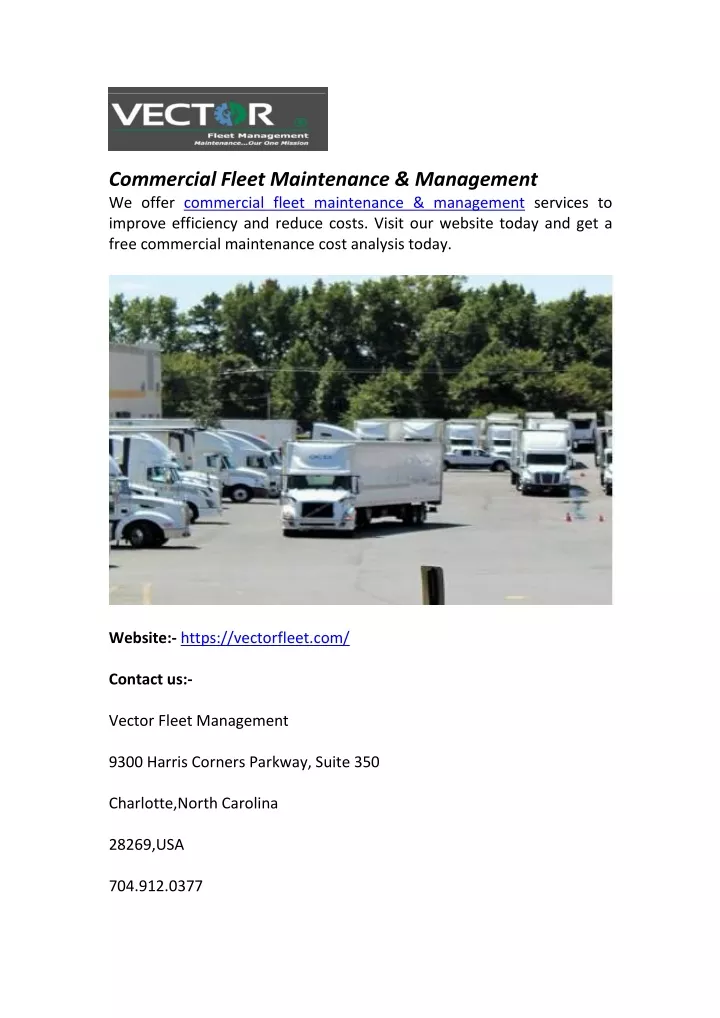 commercial fleet maintenance management we offer