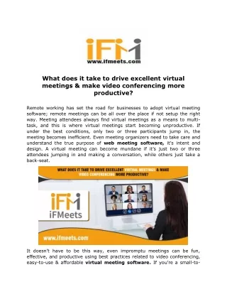 what does it take to drive excellent virtual