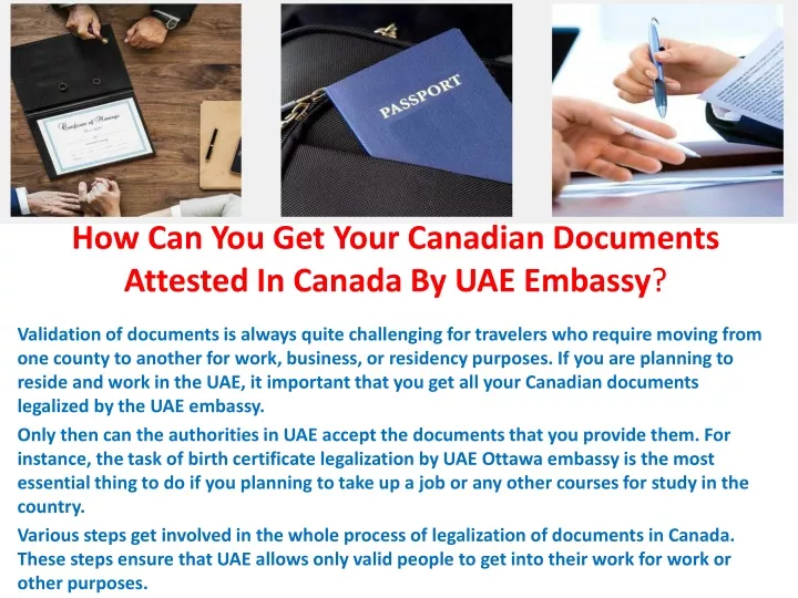 how can you get your canadian documents attested in canada by uae embassy