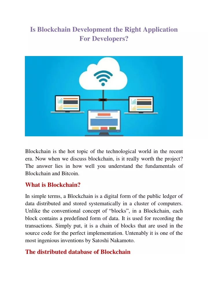 is blockchain development the right application