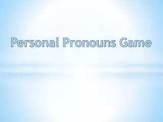 personal pronouns