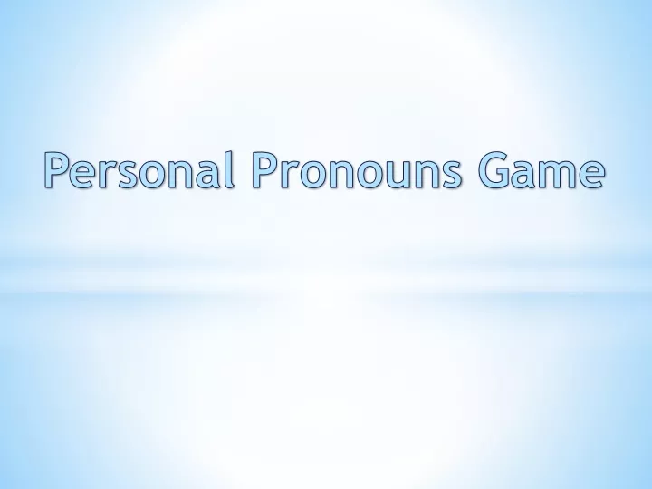 personal pronouns game