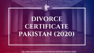 Guidelines About Divorce Certificate Pakistan : Divorce Registration Certificate Pakistan (2020)