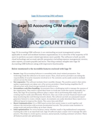 Sage 50 Accounting CRM software