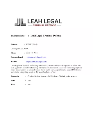 Leah Legal Criminal Defense