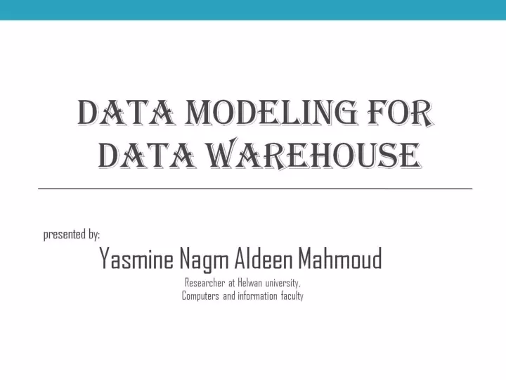 data modeling for data warehouse