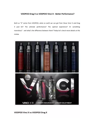 voopoo drag x vs voopoo vinci x better performance