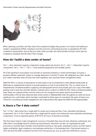 information center security requirements