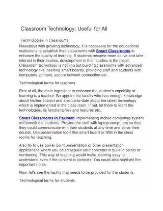 classroom technology useful for all