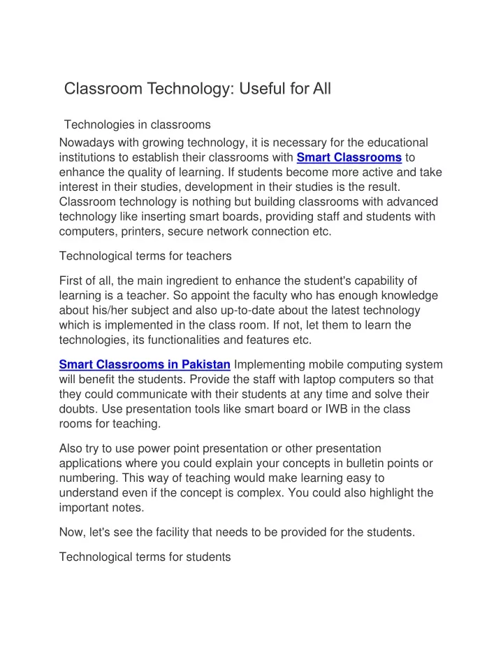 classroom technology useful for all