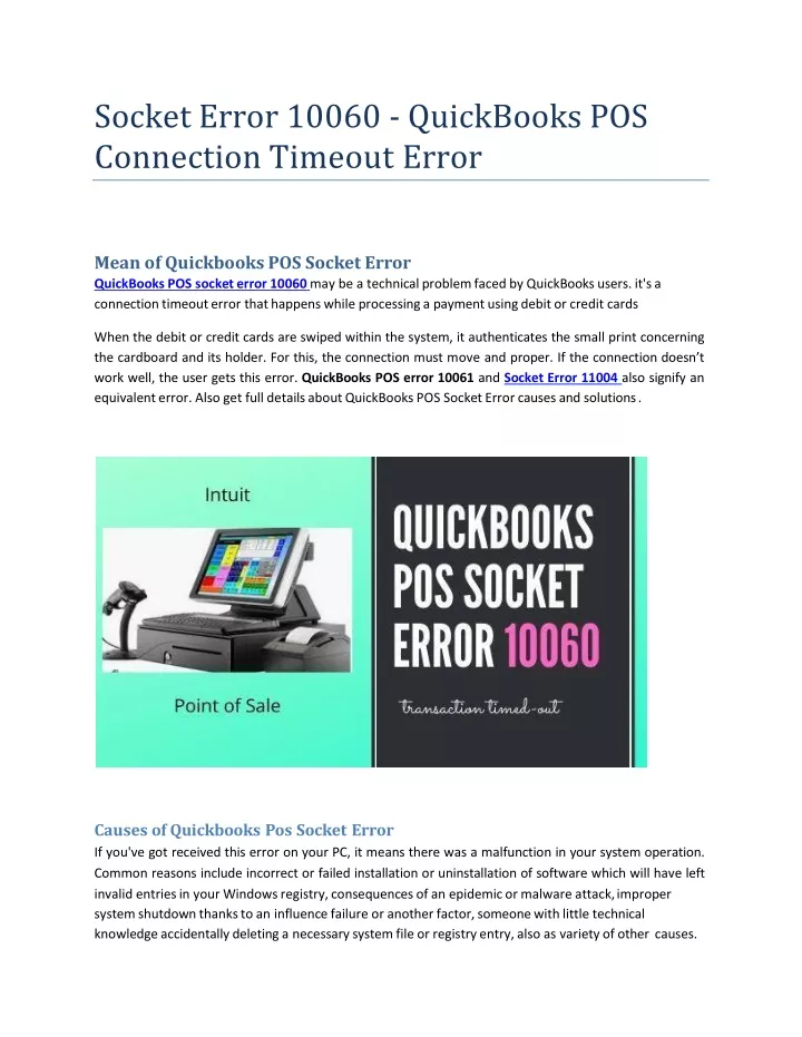 socket error 10060 quickbooks pos connection timeout error