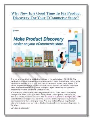 Why Now Is A Good Time To Fix Product Discovery For Your ECommerce Store?