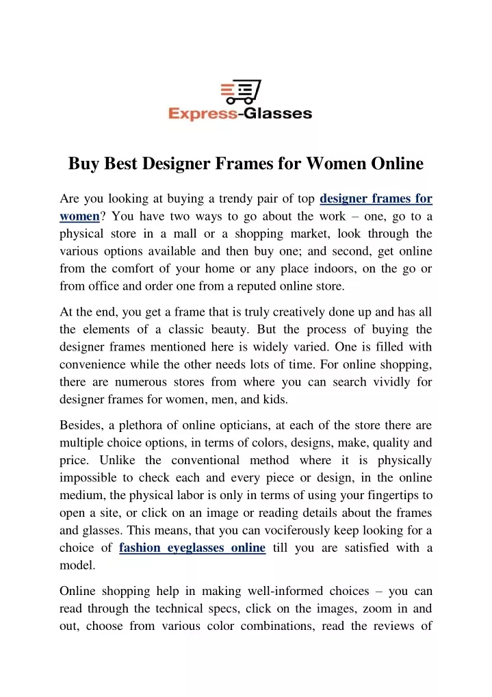 buy best designer frames for women online