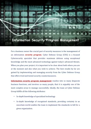 Information Security Program Management - Cdg.io