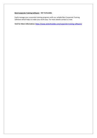 best corporate training software ais technolabs
