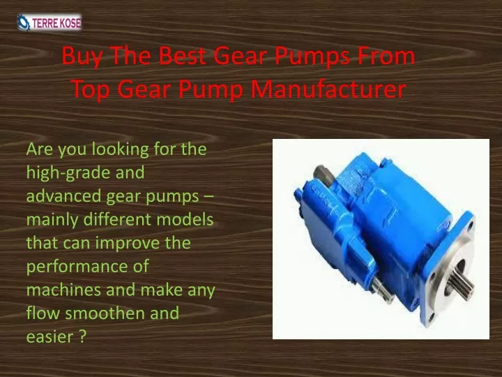 buy the best gear pumps from top gear pump manufacturer