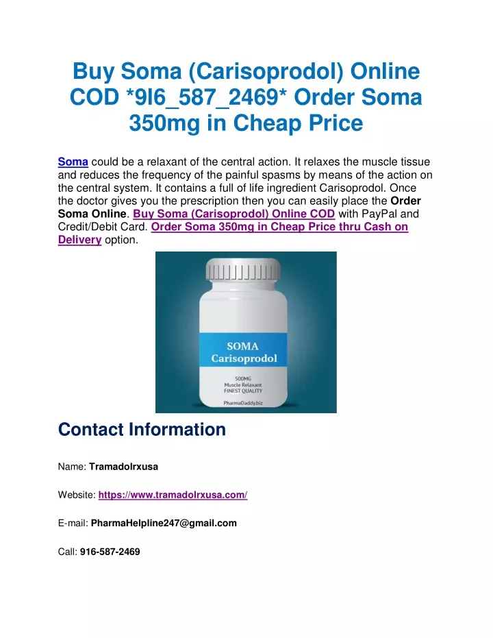 buy soma carisoprodol online cod 9l6 587 2469