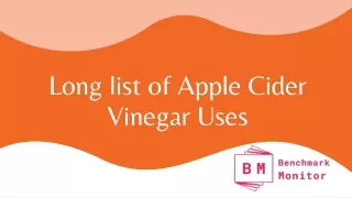 long list of apple cider vinegar uses