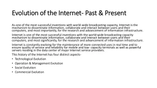 evolution of the internet past present