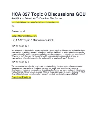 hca 827 topic 8 discussions gcu just click