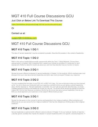 mgt 410 full course discussions gcu just click