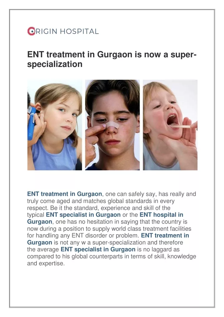 ent treatment in gurgaon is now a super