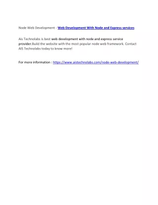 node web development web development with node