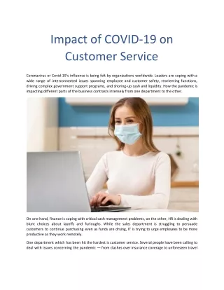 Impact of COVID-19 on Customer Service