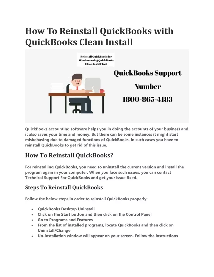 how to reinstall quickbooks with quickbooks clean