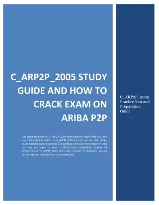 C_ARP2P_2005 Study Guide and How to Crack Exam on Ariba P2P