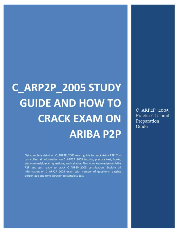 c arp2p 2005 study guide and how to crack exam on