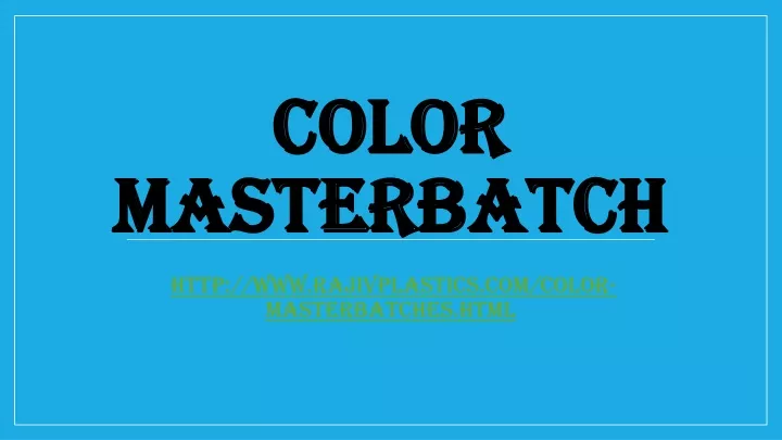 color masterbatch