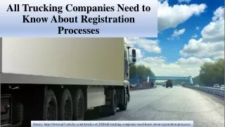All Trucking Companies Need to Know About Registration Processes