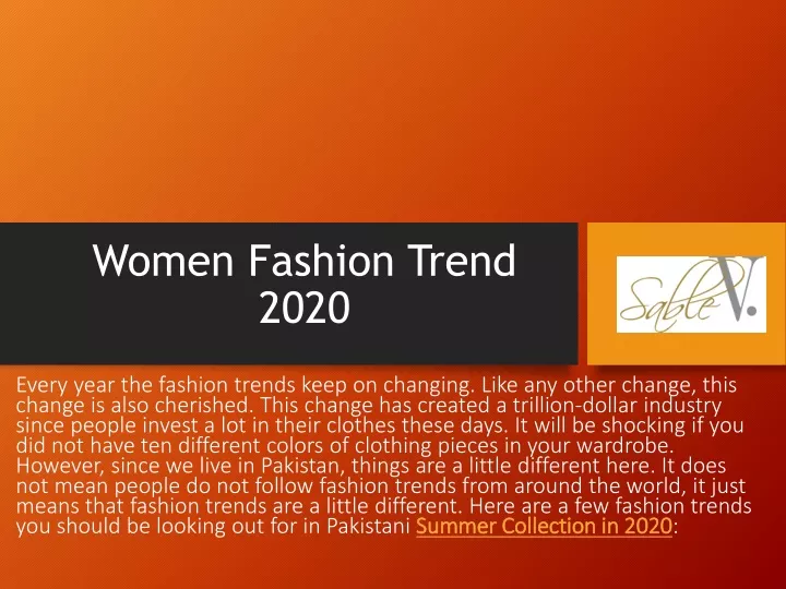 women fashion trend 2020