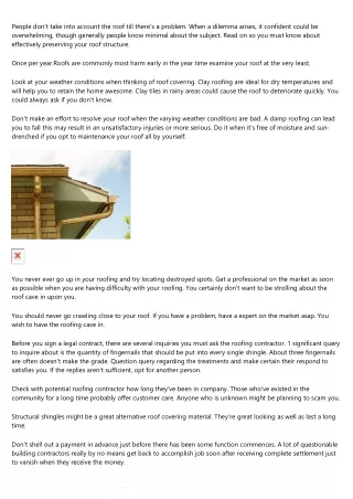 people don t take into account the roof till