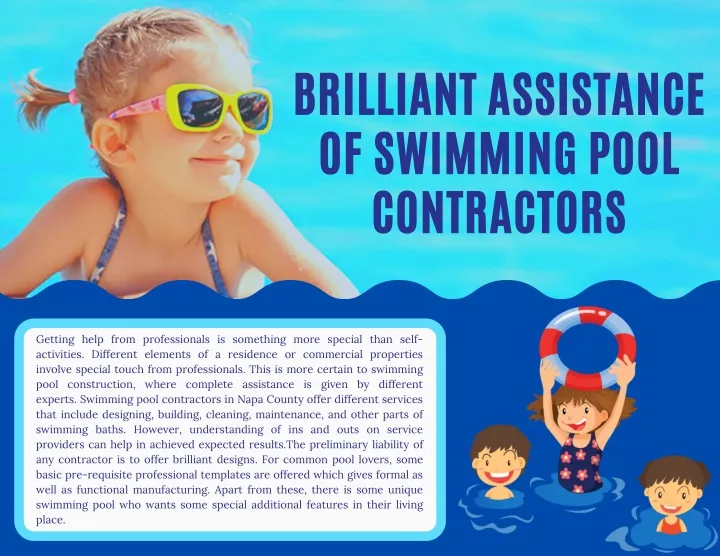brilliant assistance of swimming pool contractors