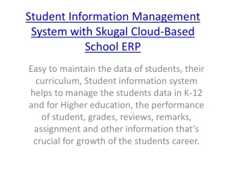 student information management system with skugal cloud based school erp