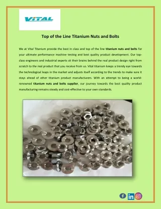 Top of the Line Titanium Nuts and Bolts