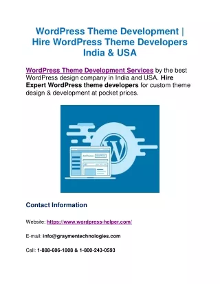 WordPress Theme Development | Hire WordPress Theme Developers India & USA