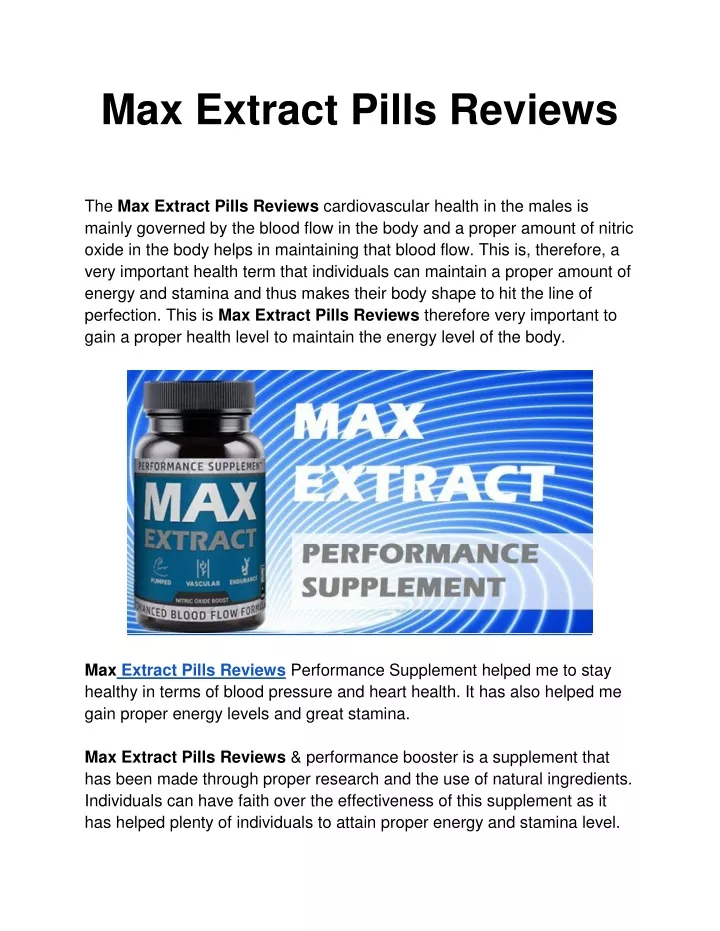 max extract pills reviews the max extract pills