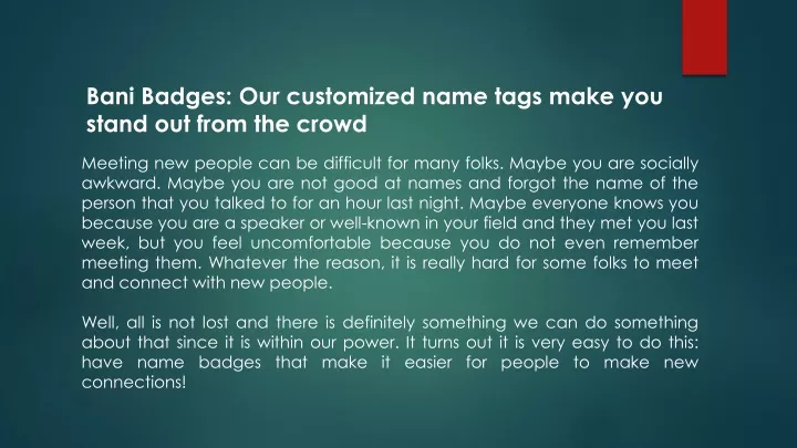 bani badges our customized name tags make