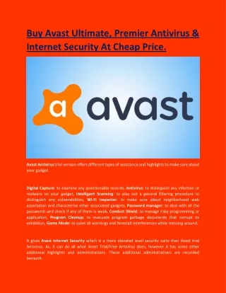 buy avast ultimate premier antivirus internet